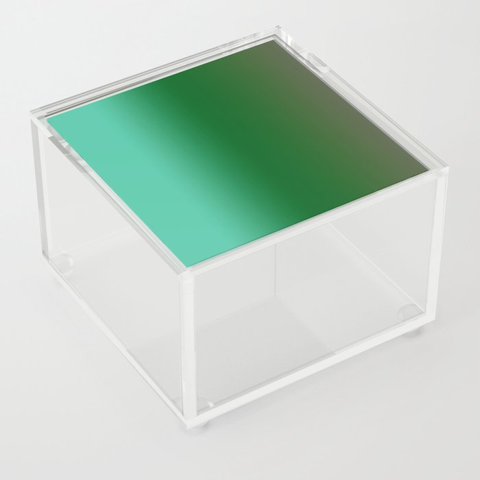 Modern Aqua Green And Herbal Chive Green Ombre Gradient Abstract Pattern Acrylic Box
