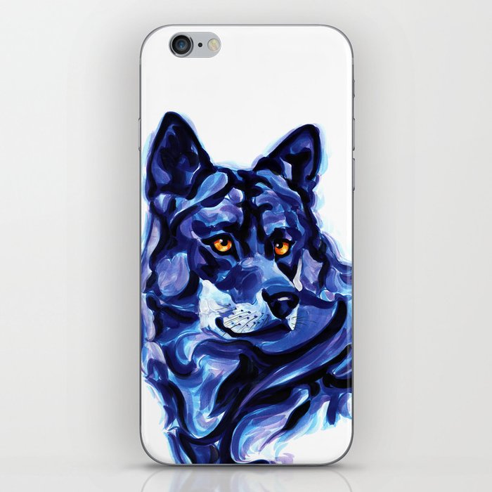 Blue Wolf iPhone Skin