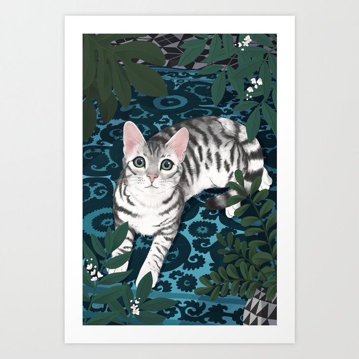 the secret night life of cats Art Print