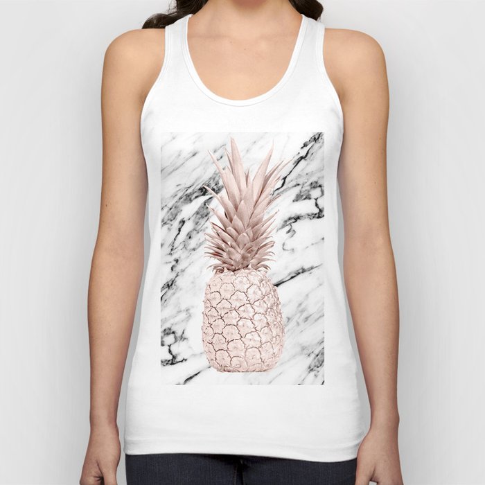 Pineapple Rose Gold Marble Unisex Tank Top Pineapple Rose Gold Marble Unisex Tank Top