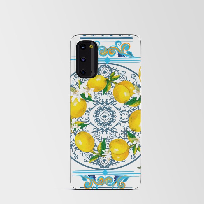 Lemon wreath,majolica Sicilian style art Android Card Case