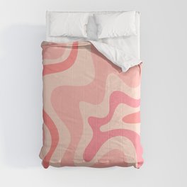 Retro Liquid Swirl Abstract in Soft Pink Comforter