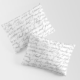 Script Text Book Page Letter Pillow Sham