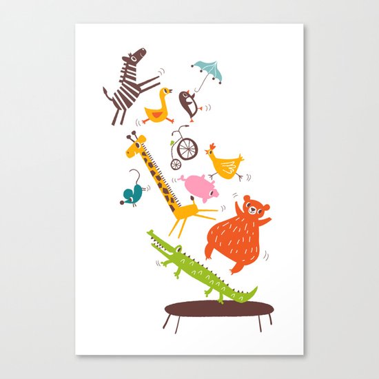 trampolinists Canvas Print