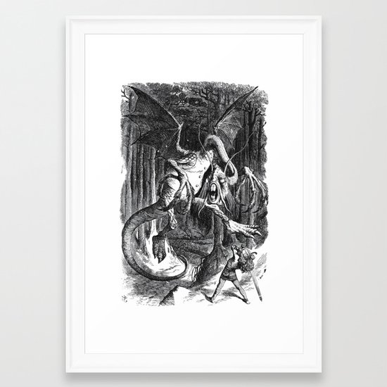 Jabberwocky Illustration from Alice in Wonderland Framed Art Print by