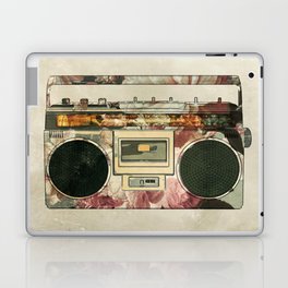 Retro Portable Stereo Music Cassette Boombox Flower Power Laptop Skin