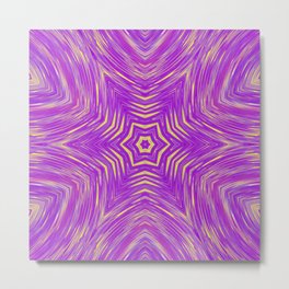 Yellow Purple Hexagon Kaleidoscope Metal Print