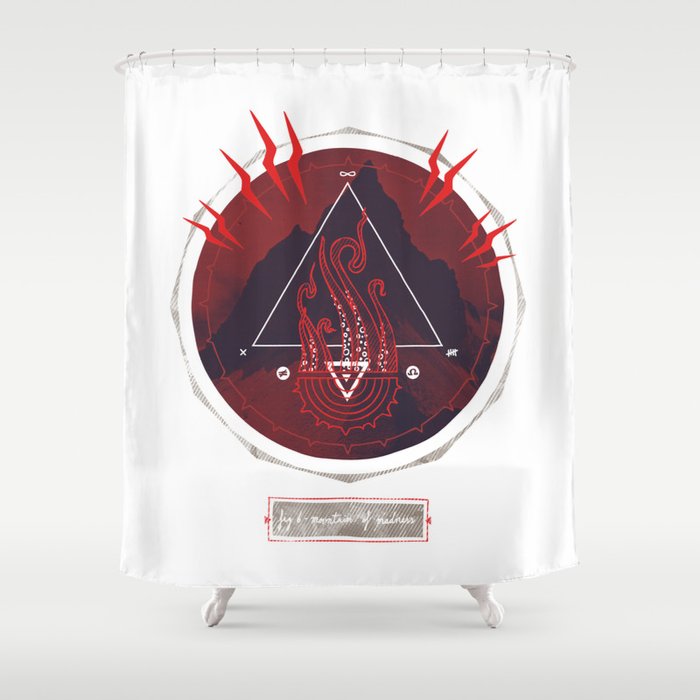 Mountain of Madness (red) Shower Curtain