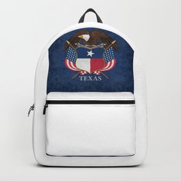 Texas flag and eagle crest - original vintage concept Backpack | Grungy, Graphicdesign, Texas, Usflags, Texan, Crest, Eagle, Coatofarms, Vintage, Flag 