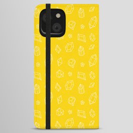 Yellow and White Gems Pattern iPhone Wallet Case