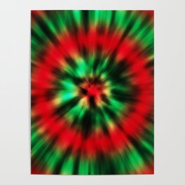 Green Red Tie Dye Poster