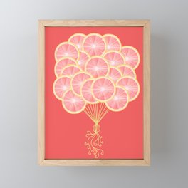 Pink Grapefruit Citrus Balloons Framed Mini Art Print