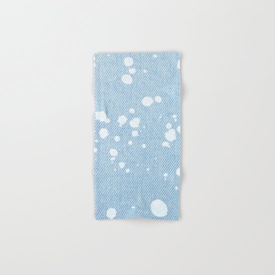 Stained jeans texture Hand & Bath Towel
