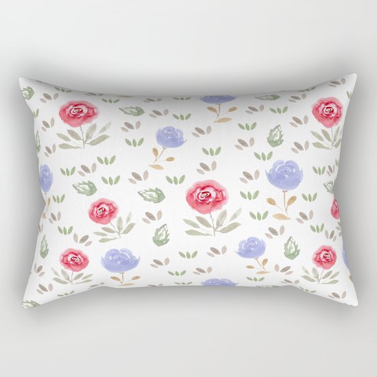 Watercolor . Floral pattern 3 Rectangular Pillow