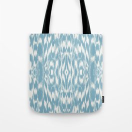 Ikat: Light Blue Ivory Tote Bag