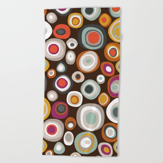 veneto boho spot chocolate Beach Towel