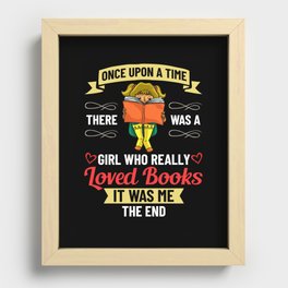 Book Girl Reading Women Bookworm Librarian Reader Recessed Framed Print