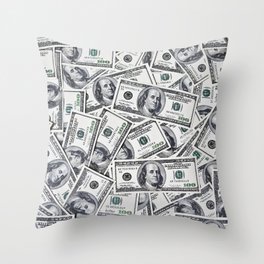 Hundred dollars bills Throw Pillow