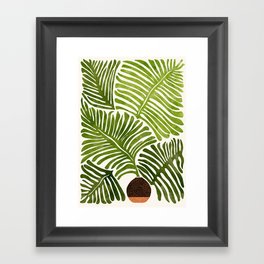 Summer Fern Simple Modern Watercolor Framed Art Print