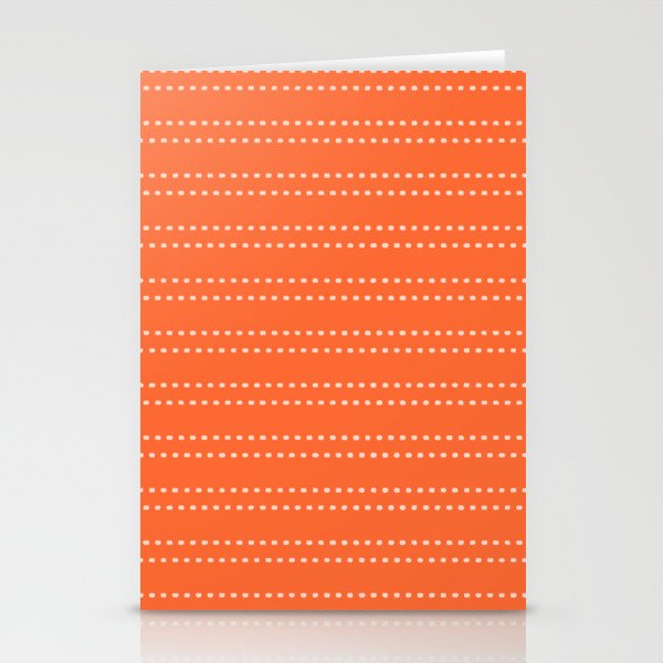 Smudgy Dots Painted Double Stripe Pattern in Orange and Pale Blush Stationery Cards