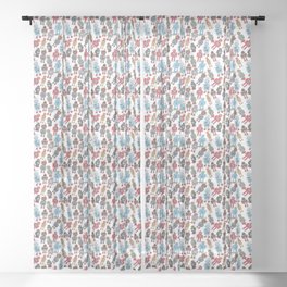 Vintage Robots Sheer Curtain