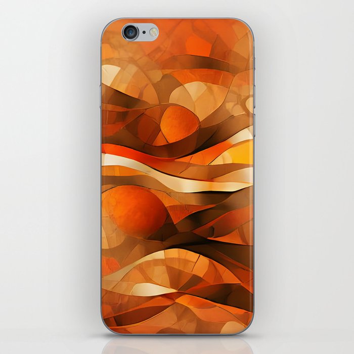 Orange and brown original abstract digital artwork iPhone Skin