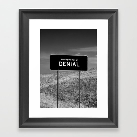 State of denial Framed Art Print