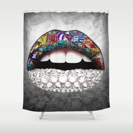 Lips and Diamonds Shower Curtain