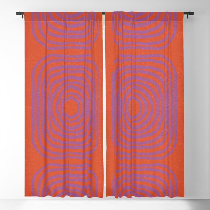 LISBOA, deep orange & plum Blackout Curtain