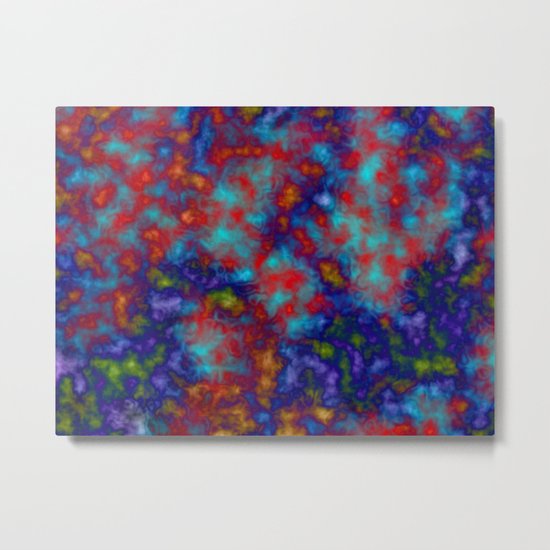Abstract blue and red fancy design with yellow orange traces Metal Print