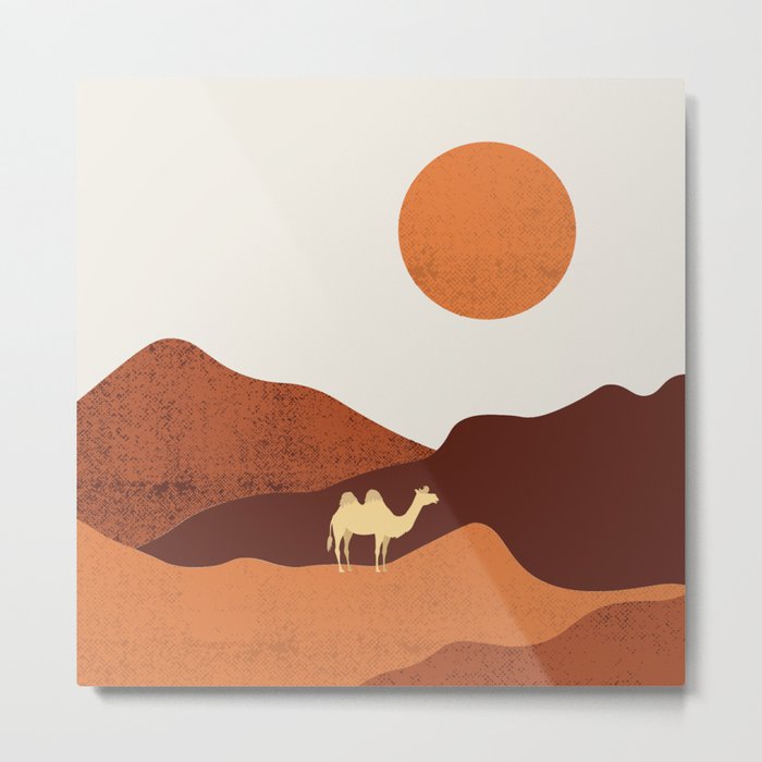 a lost camel in the desert Metal Print