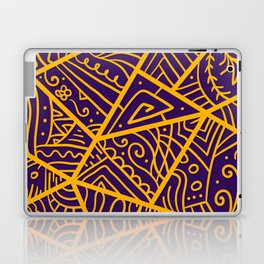 Purple & Yellow Color Funar Line Design Laptop Skin