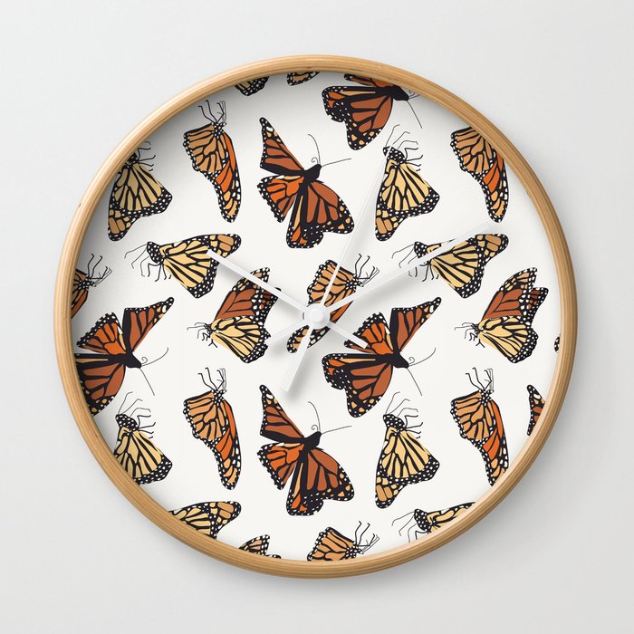 Monarch Butterflies Wall Clock