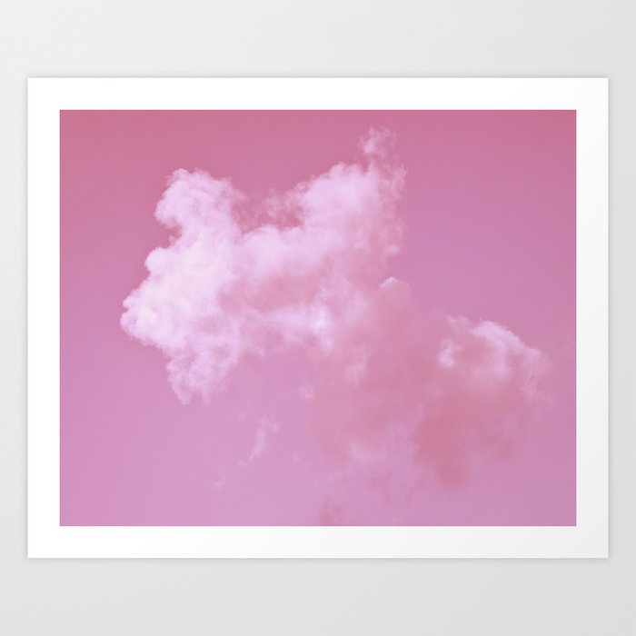 Floating cotton candy with pink Art Print