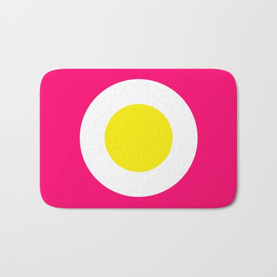 Fried egg on Pink Bath Mat