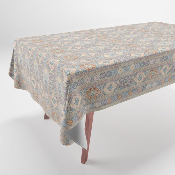 Geometric Heritage Vintage Traditional Andalusian Moroccan Fabric Style Tablecloth