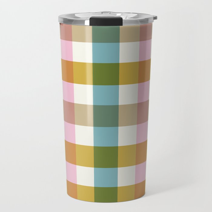 Colorful Plaid Pattern Travel Mug