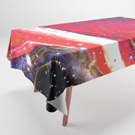 Neon marble space #1: purple, red, stars Tablecloth