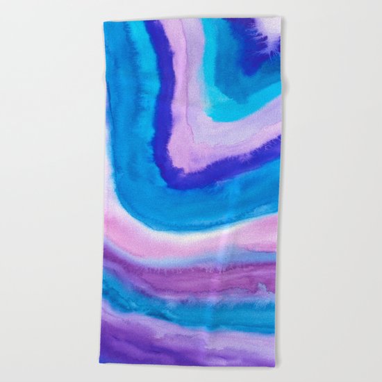 AGATE Inspired Watercolor Abstract 11 Beach Towel