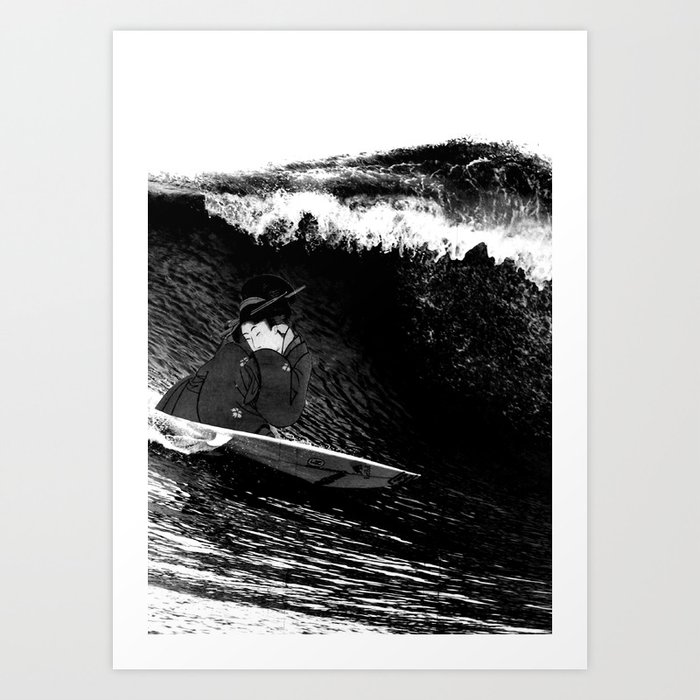 Surf Japan Collage Art Print