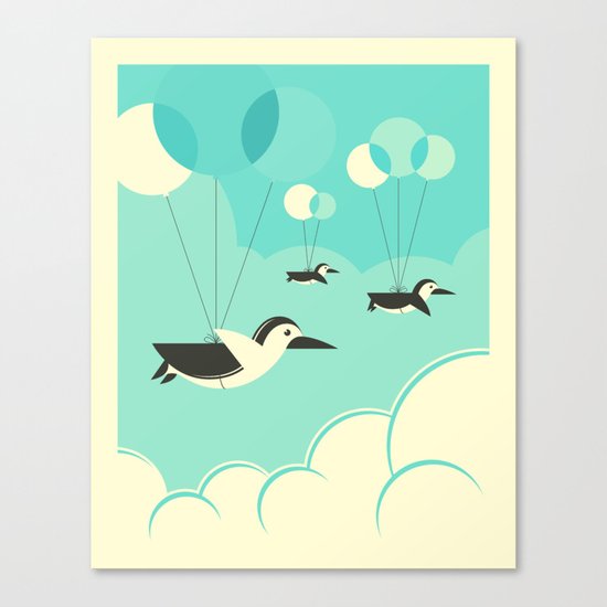 FLOCK OF PENGUINS Canvas Print