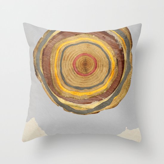 Tree Rings Throw Pillow