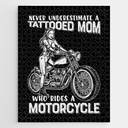 Never Underestimate A Tattooed Mom Jigsaw Puzzle