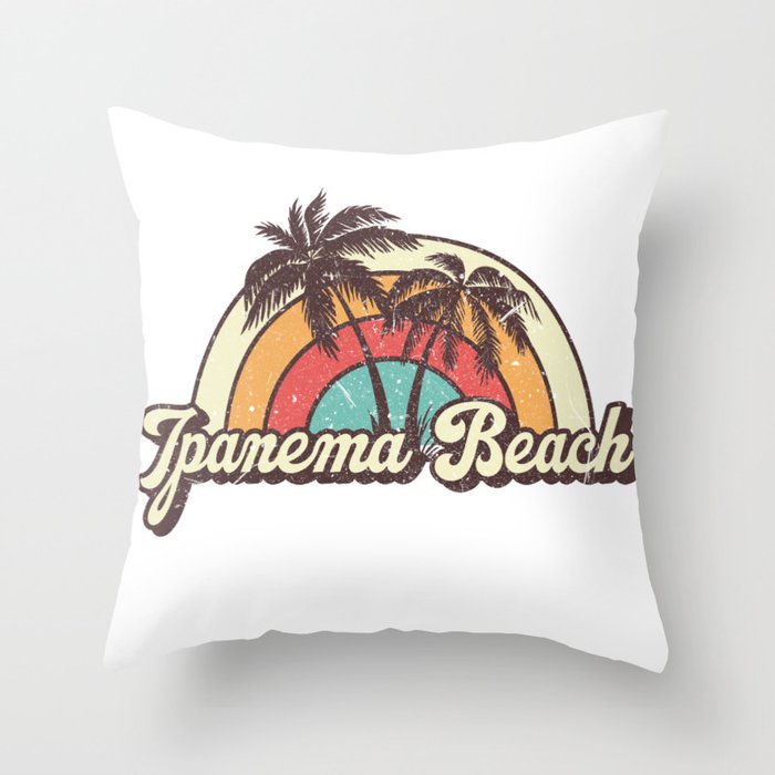 Ipanema Beach beach city Throw Pillow