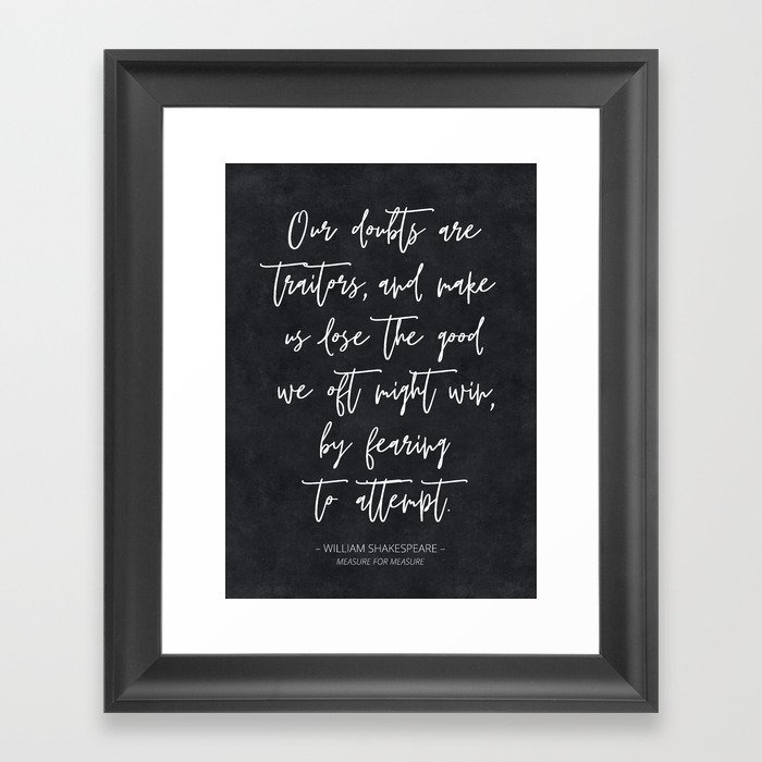 Classic Shakespeare Quote Framed Art Print
