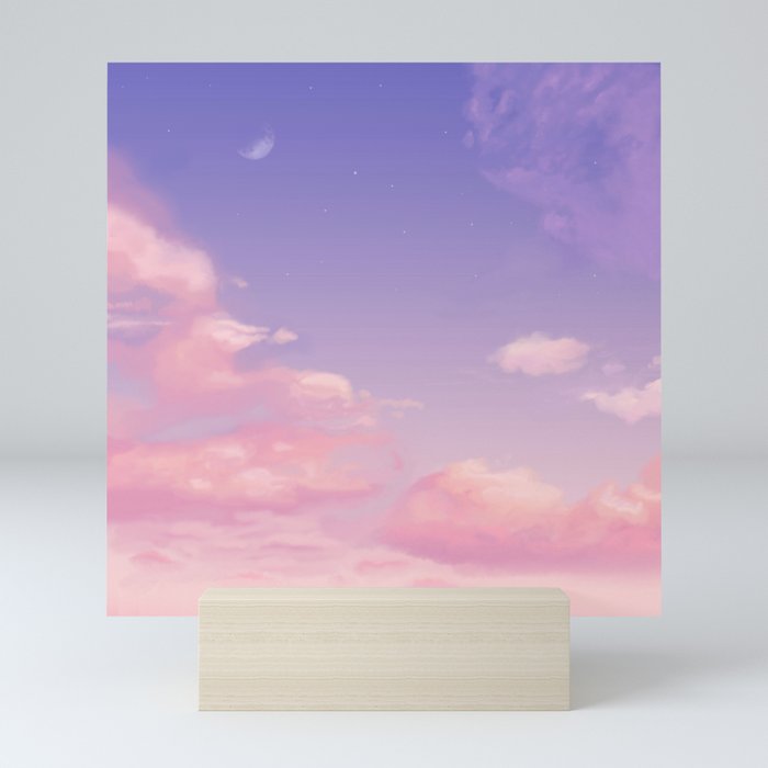 Pastel Sunset Sky Painting 4x4 Canvas Panel Painting Original Acrylic  Painting Wall Art 