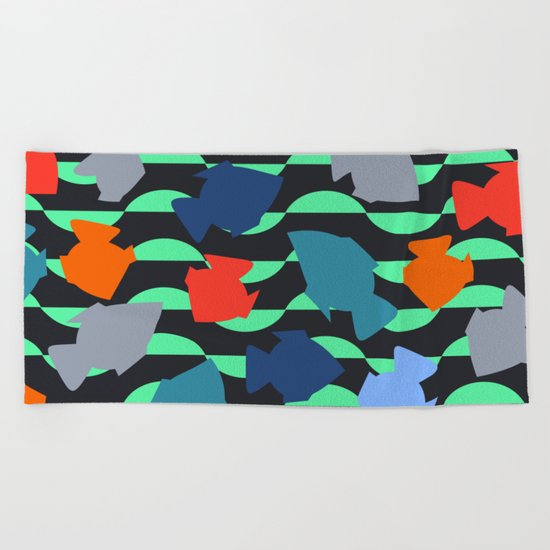 Colorful fish Beach Towel
