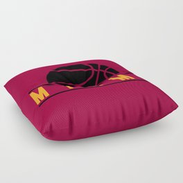 Miami basketball modern logo red Floor Pillow