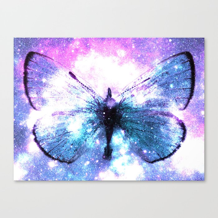 Celestial Butterfly Pink Lavender Teal Canvas Print