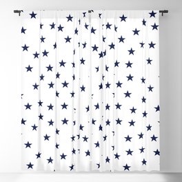 Navy blue stars seamless pattern Blackout Curtain